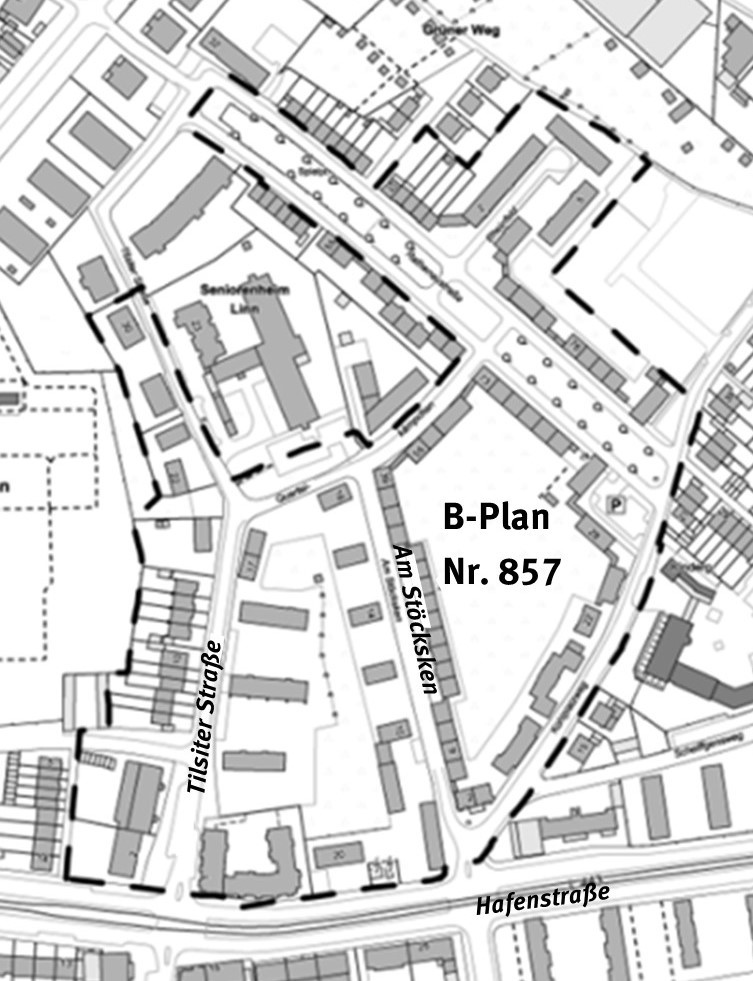 Plangebiet des Bebauungsplanes 857