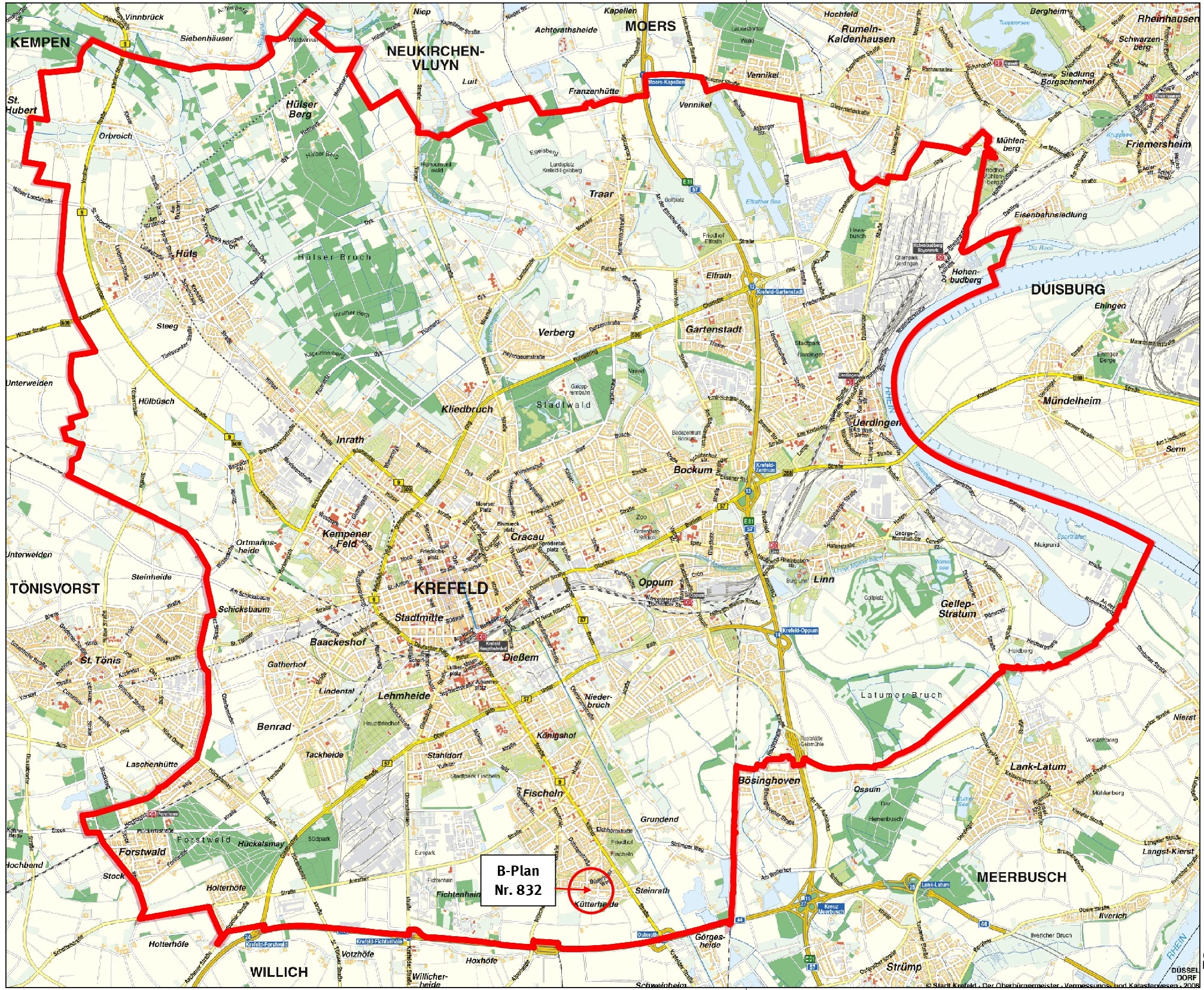Bebauungsplan 832 in der Stadtkarte