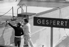 Wegen Sanierung gesperrt. Aufnahmedatum vermutlich um 1978.Bild: Stadt Krefeld, Stadtarchiv