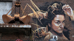 Die Street-Art-Kunst verleiht der Industriekulisse einen anderen Charakter.Bild: Stadt Krefeld