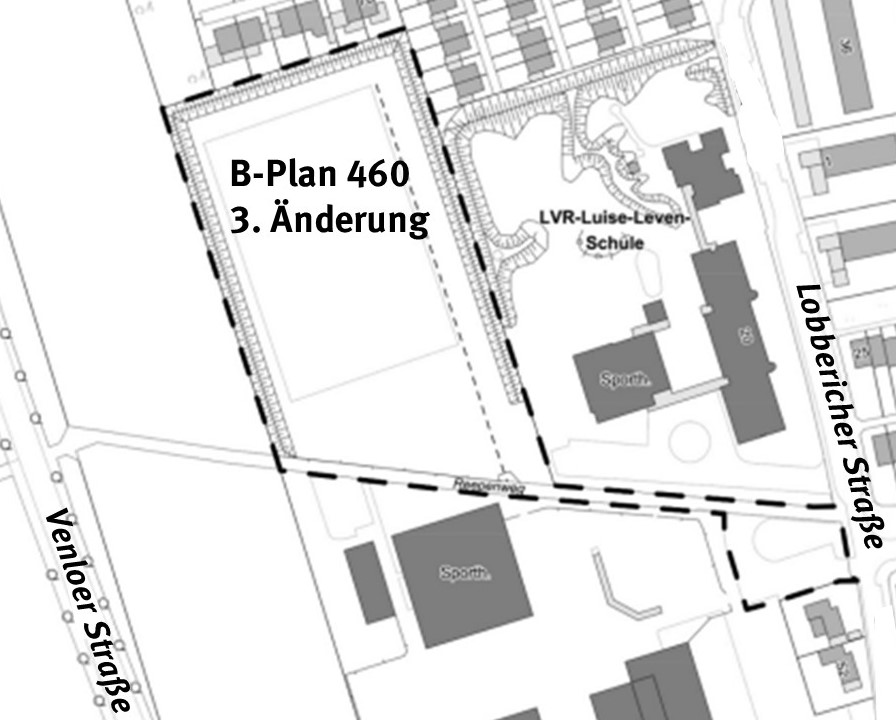 Plangebiet des Bebauungsplanes 460 3. Änderung