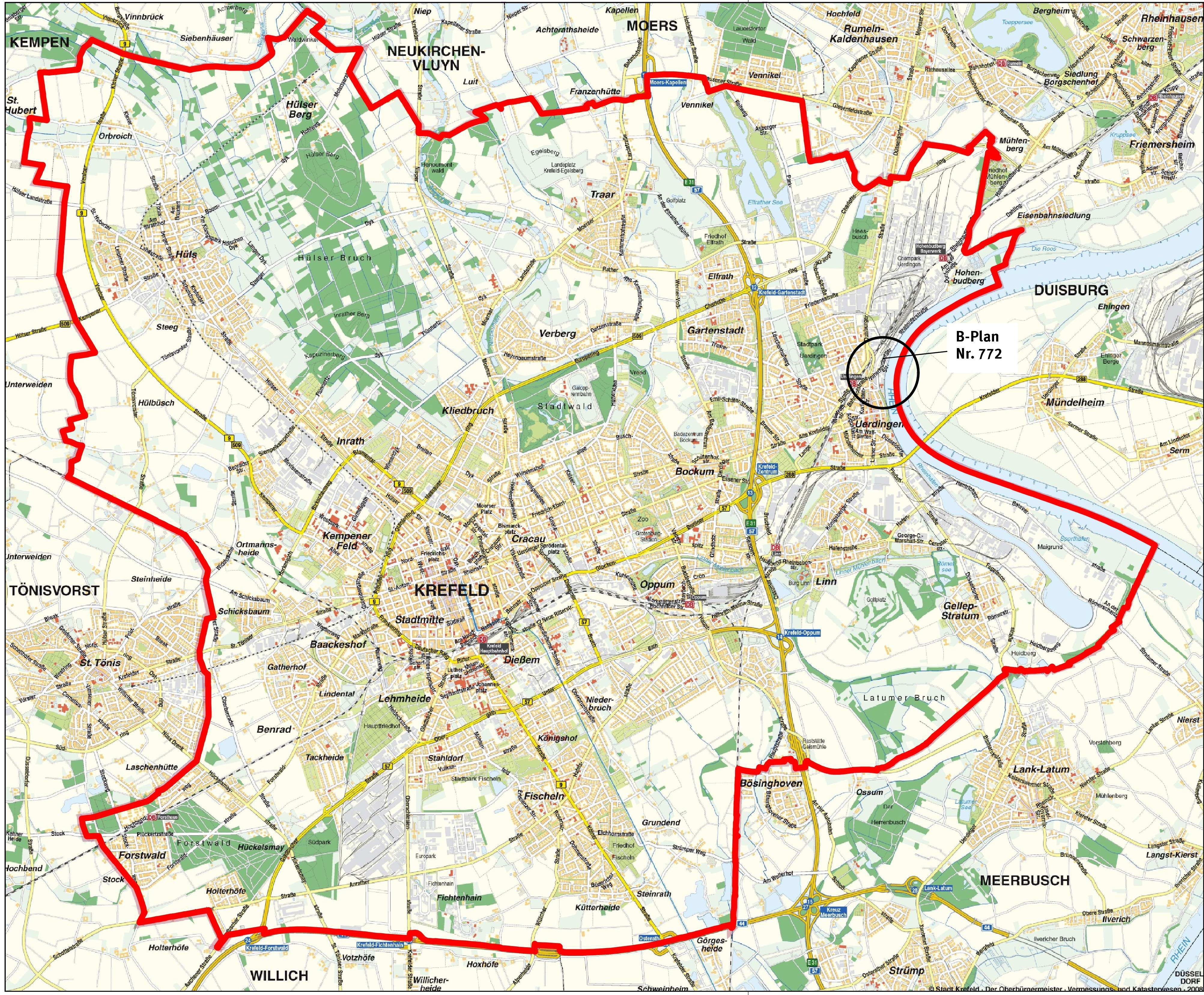 Bebauungsplan 772 in der Stadtkarte