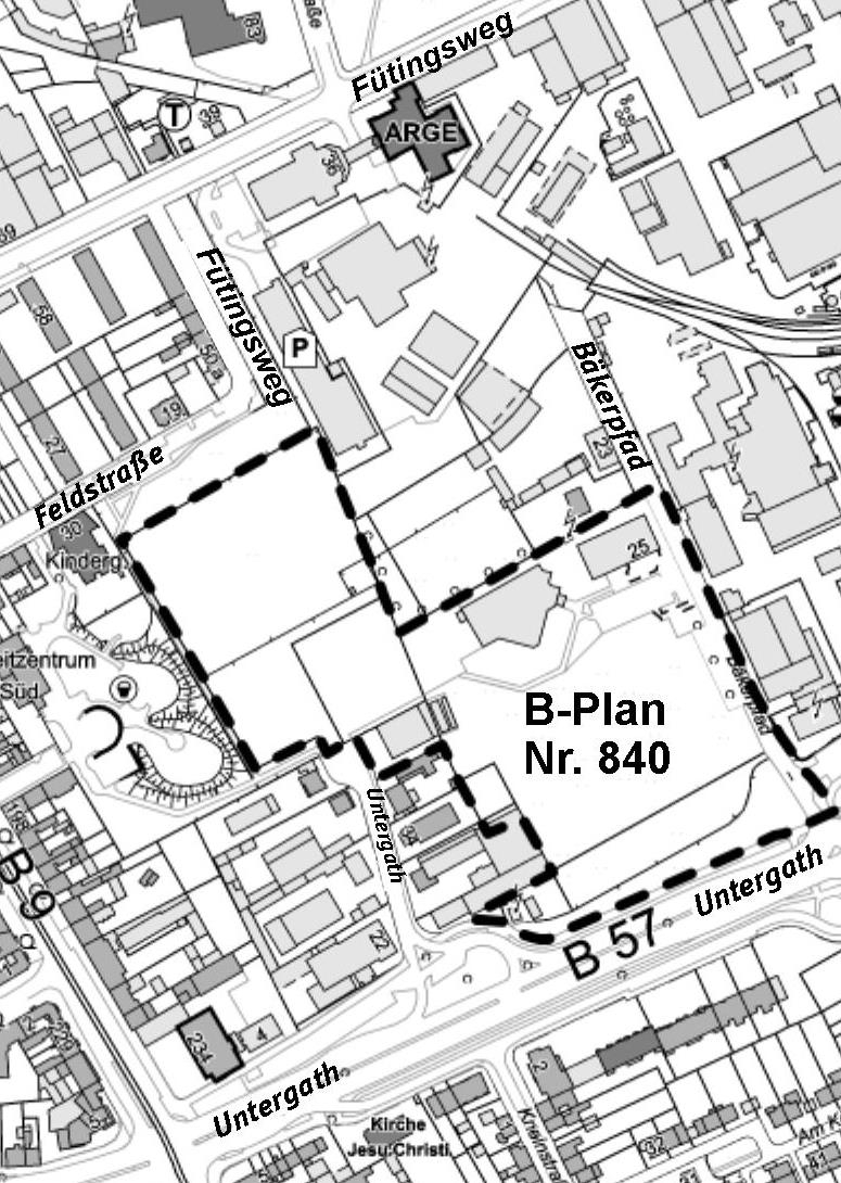 Plangebiet des Bebauungsplanes 840