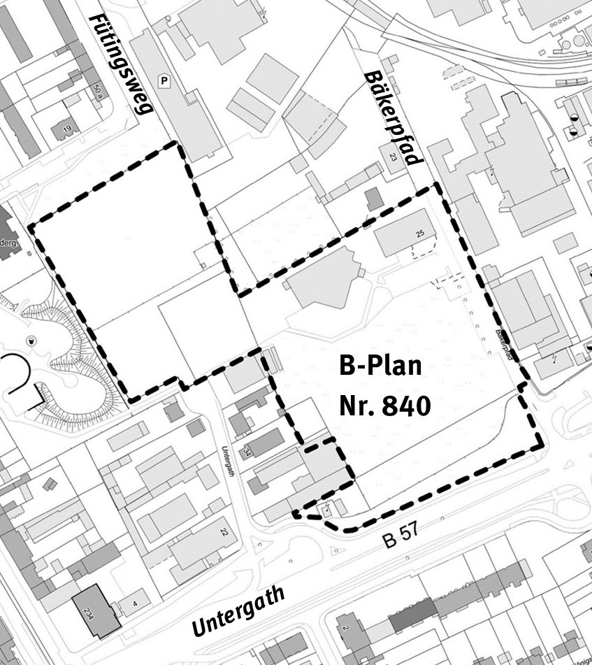 Plangebiet des Bebaungsplans 840 