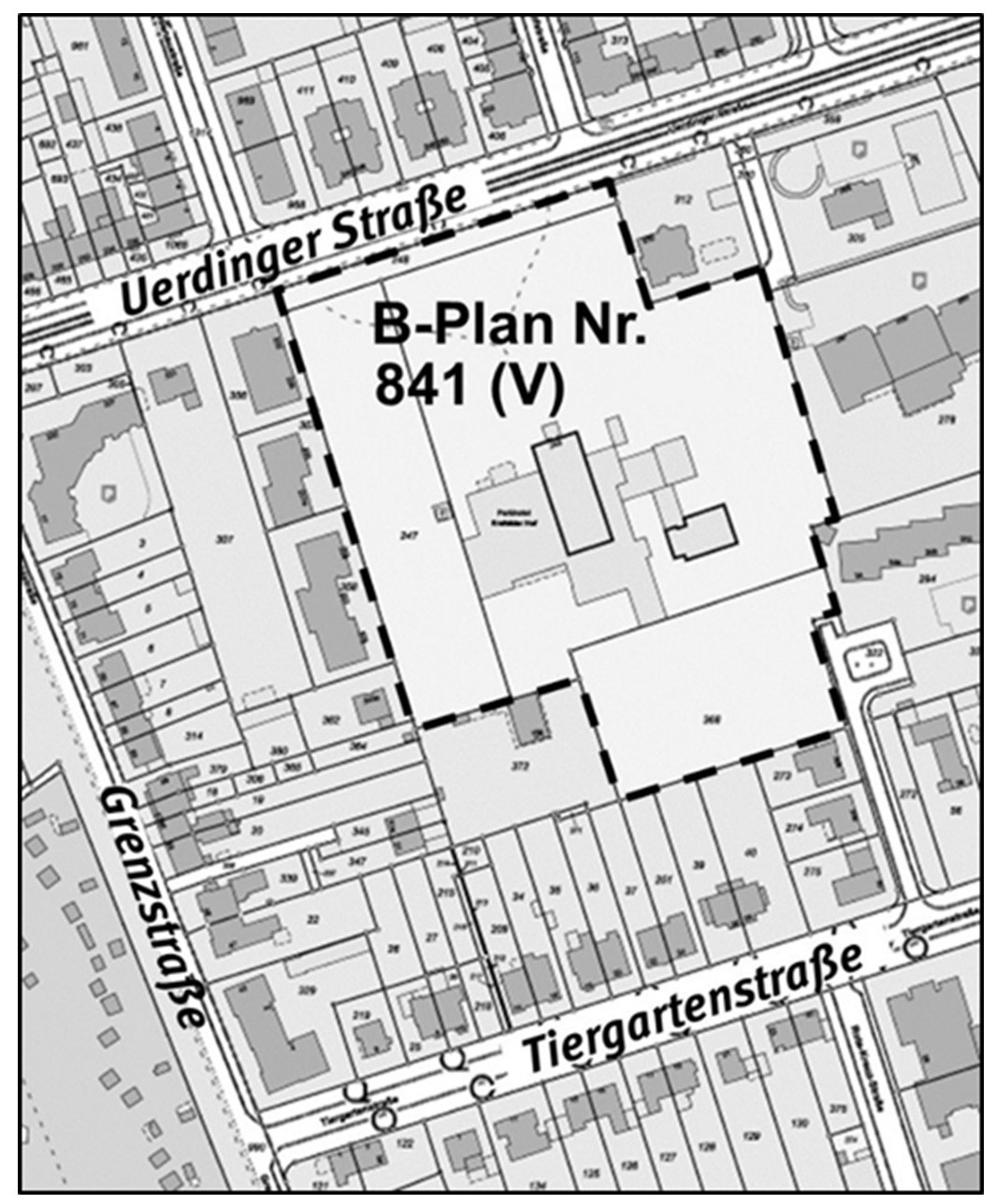 Plangebiet des vorhabenbezogenen Bebauungsplanes 841 (V)