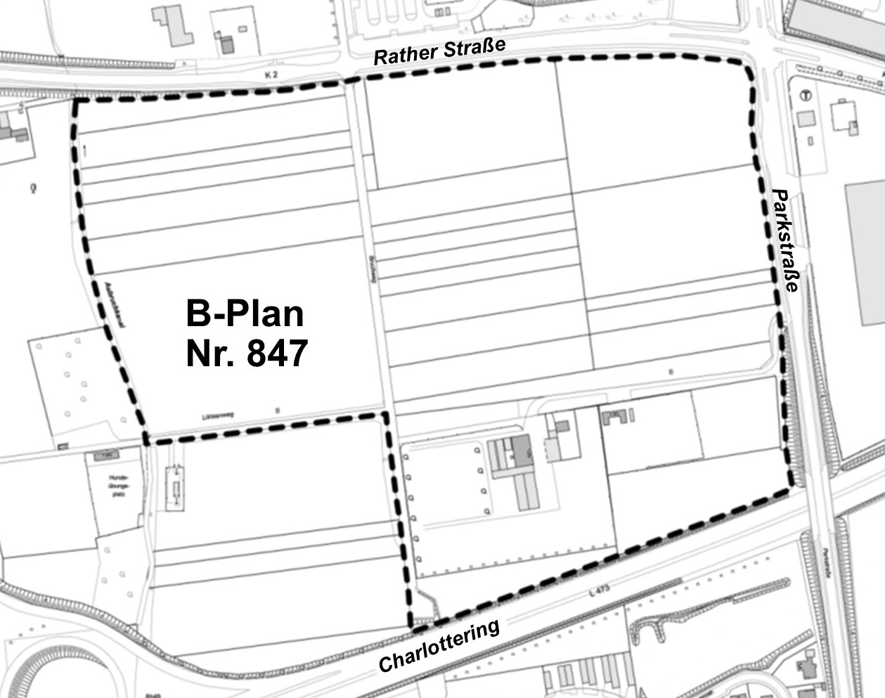 Plangebiet des Bebauungsplanes 847