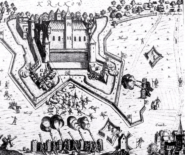 Kupferstich der Schlacht, entstanden Anfang des 17. Jahrhunderts
