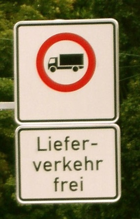 Bild des Verkehrszeichens Lieferverkehr frei