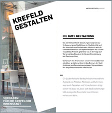 Flyer mit den Gestaltungsvorgaben für die Krefelder Innenstadt