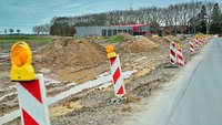 Im neuen Gewerbegebiet "Den Ham" in Hüls werden Erschließungsarbeiten ausgeführtFoto: Stadt Krefeld, Presse und Kommunikation, A. Bischof