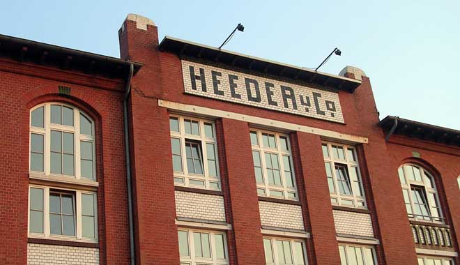 Fassade der Fabrik Heeder, Teilansicht, Foto: Stadt Krefeld
