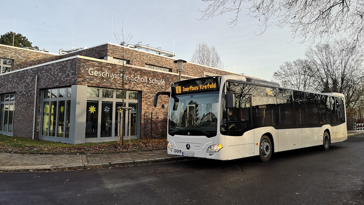 Der Impfbus ist in den Stadtteilen unterwegs. Bild: Stadt Krefeld, Presse und Kommunikation