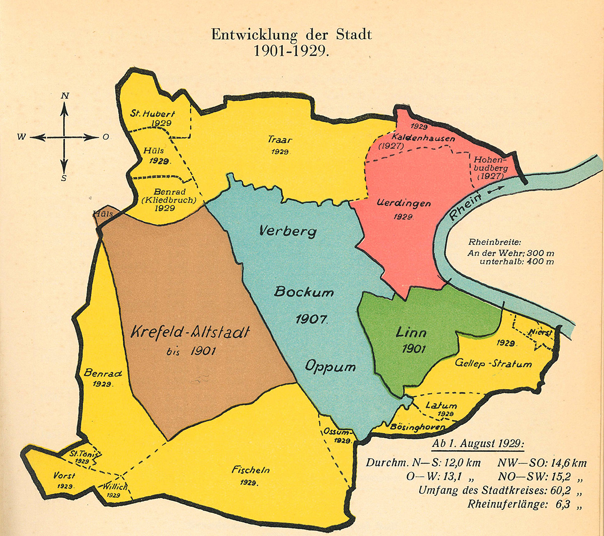 Karte von Krefeld - Jahrbuch 1931