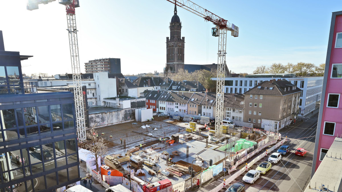 Die Baustelle von oben. Bild: Stadt Krefeld, Presse und Kommunikation