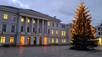 Weihnachtliche Stimmung am Rathaus.Foto: Stadt Krefeld, Presse und Kommunikation