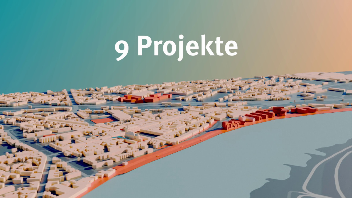 Ein neue Videoclip zeigt neun große städtebauliche Projekte in Krefeld-Uerdingen. Grafik: Stadt Krefeld, Presse und Kommunikation