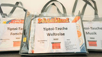 Die Tiptoi-Stifte zum Ausleihen in der Mediothek werden in einer Tasche ausgeliefert. Foto: Stadt Krefeld, Mediothek