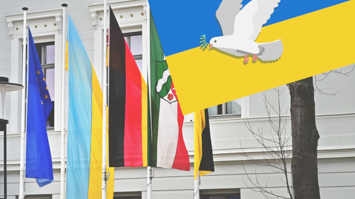 Symbolbild Ukraine Krieg Grafik: Stadt Krefeld, Presse und Kommunikation