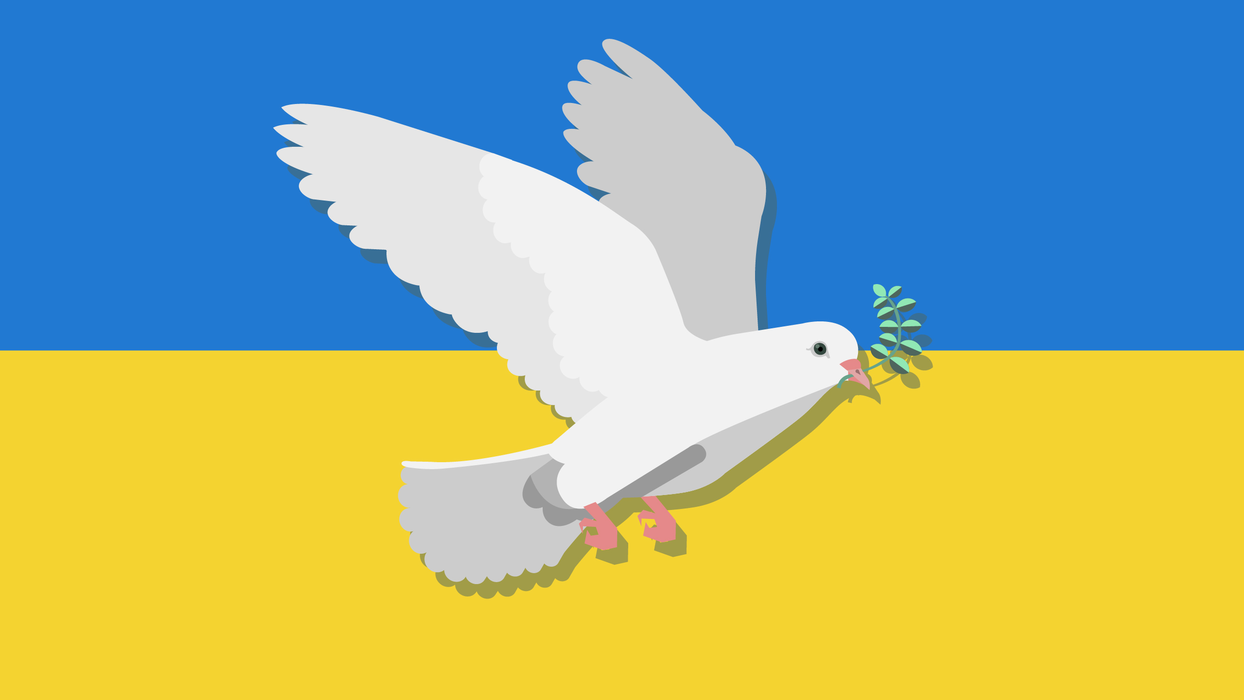 Fahne Ukraine Friedenstaube für Frieden Spende' Runder