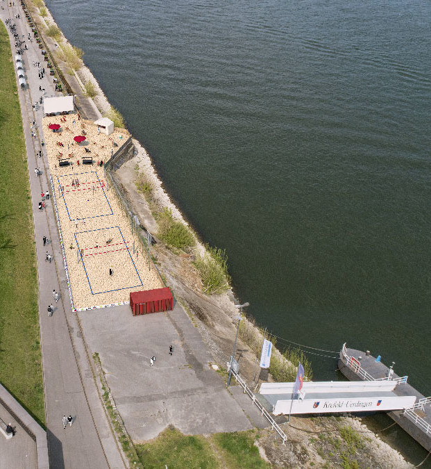 Das Gelände aus der Luftperspektive während der "Werft 765". Bild: Stadt Krefeld, Stadtmarketing