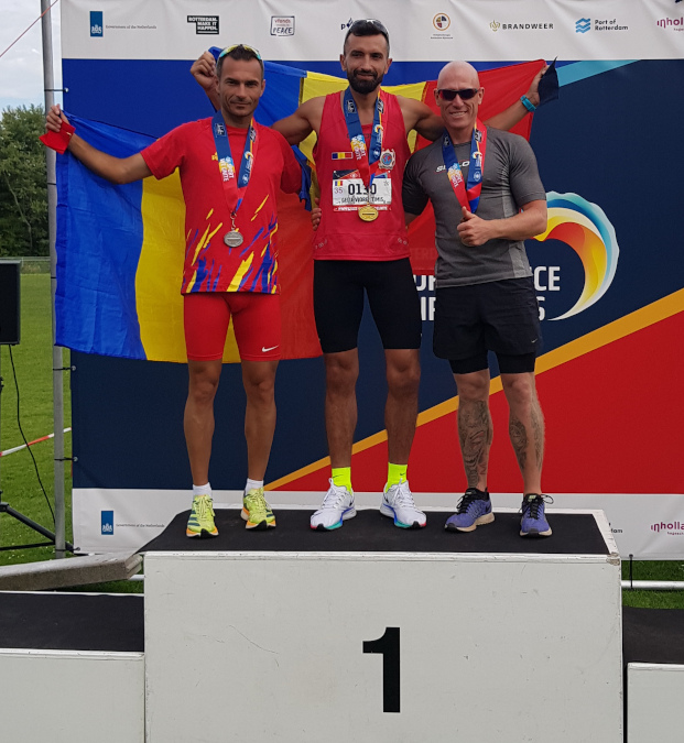  Bronze gewann Martin Brieden (rechts) beim 1.500 Meter Lauf. Nur zwei rumänische Polizisten waren schneller als er. Bild: privat